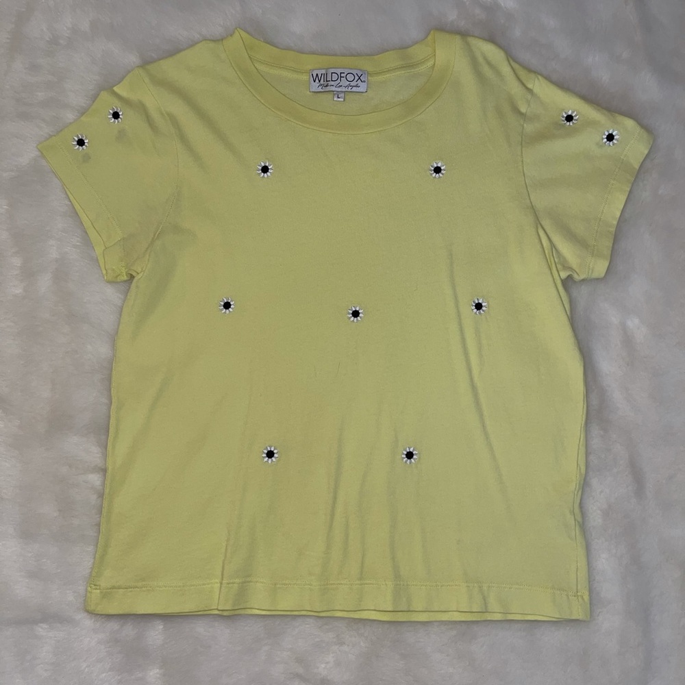 Wildfox neon yellow flower top